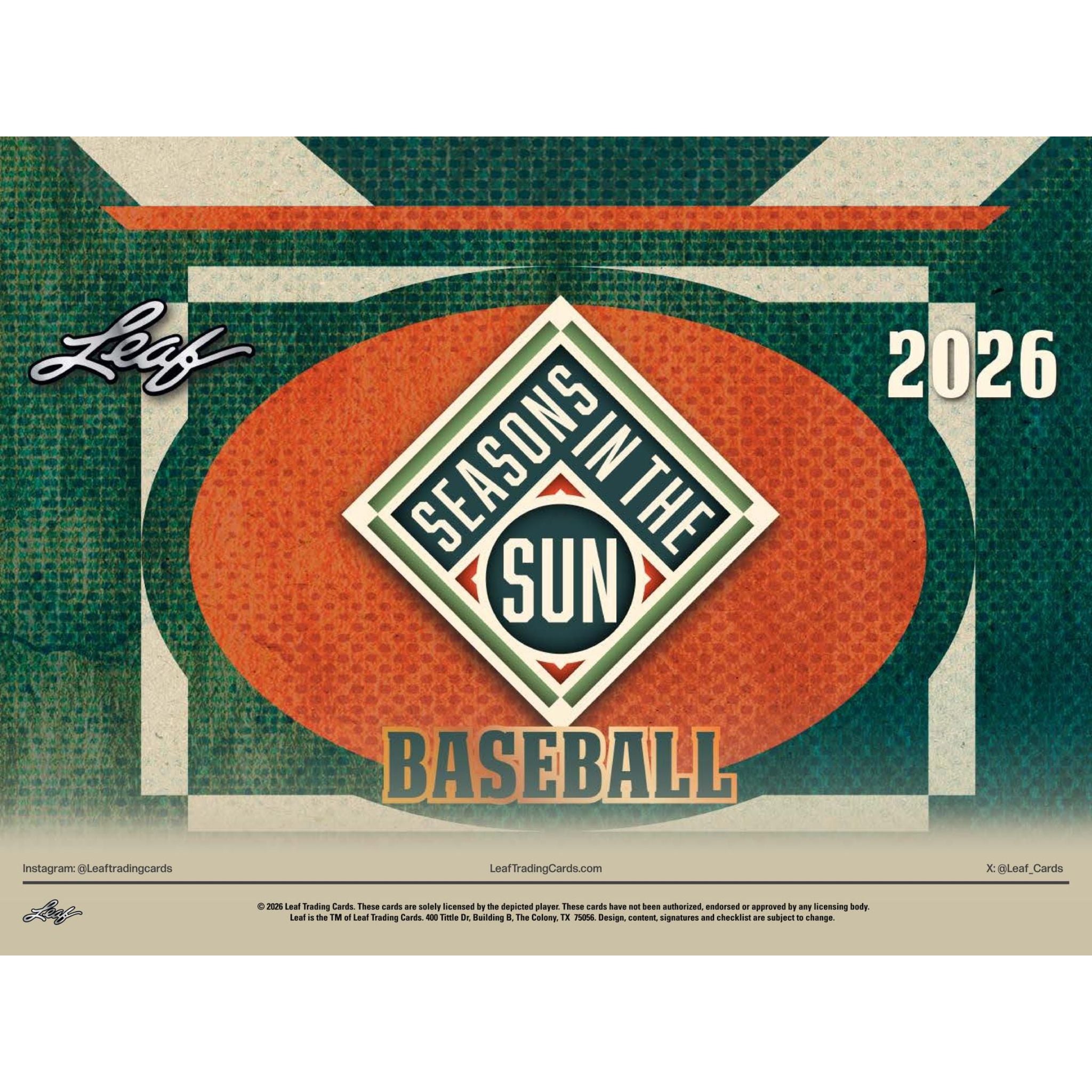 2026 Leaf Seasons In The Sun Baseball Box