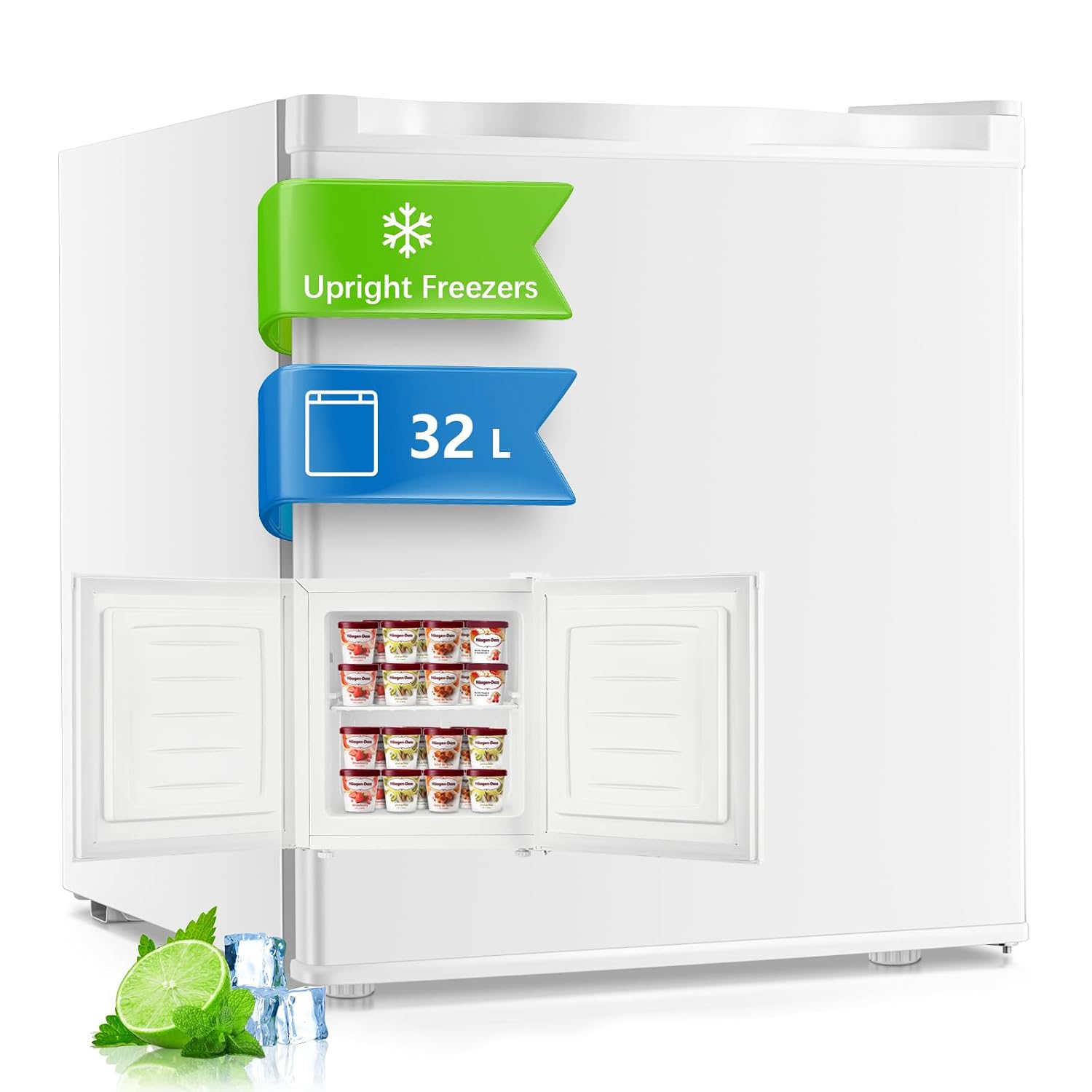 Table Top Mini Freezer 32L White Freestanding