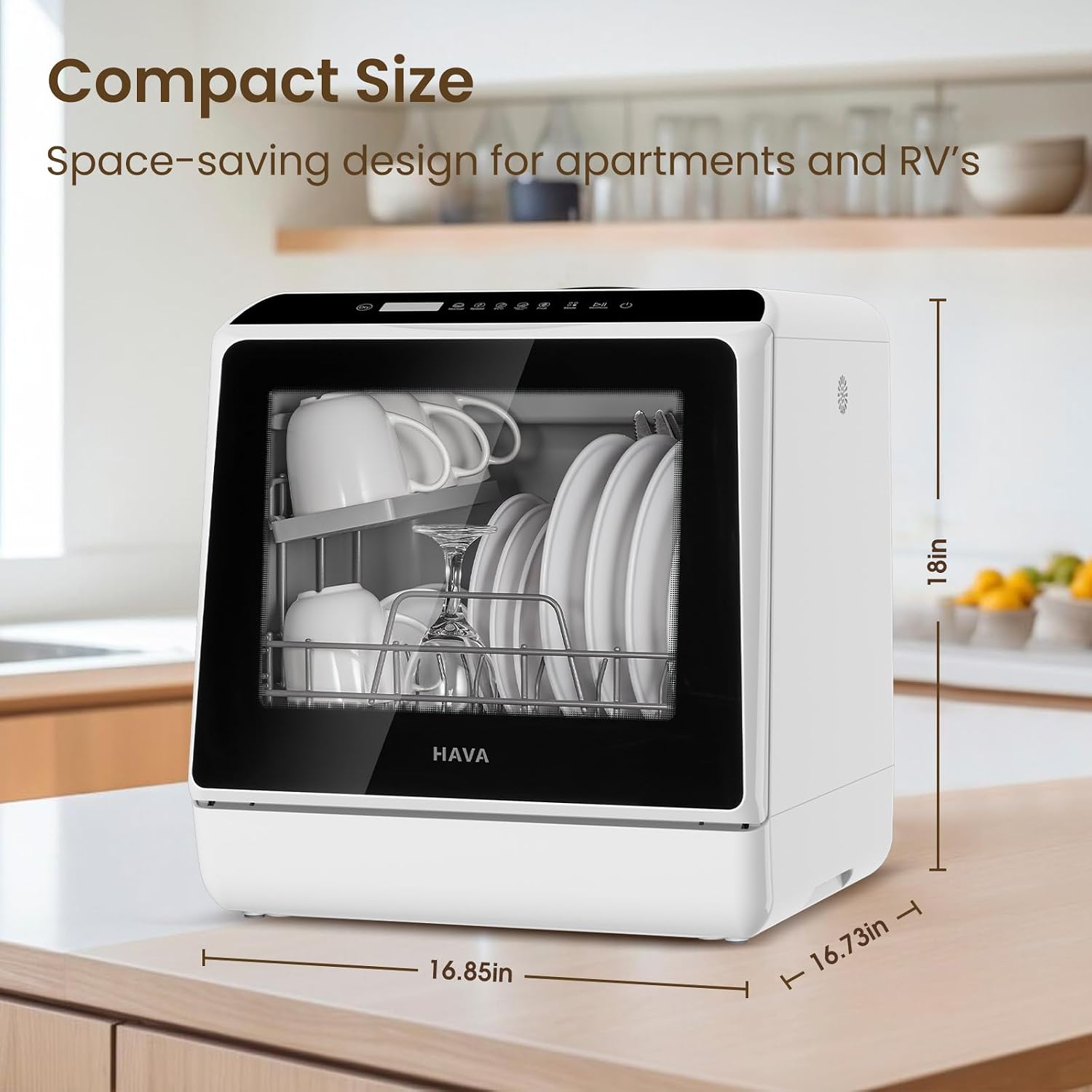 Table Top Dishwasher 5L 6 Programmes Built-In Water Tank White