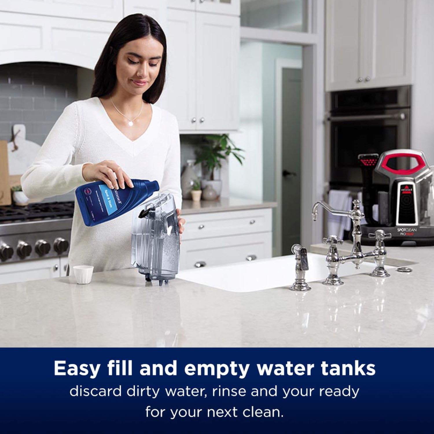 Portable Spot Cleaner 330W HeatWave Technology 1.5m Hose Titanium/Red