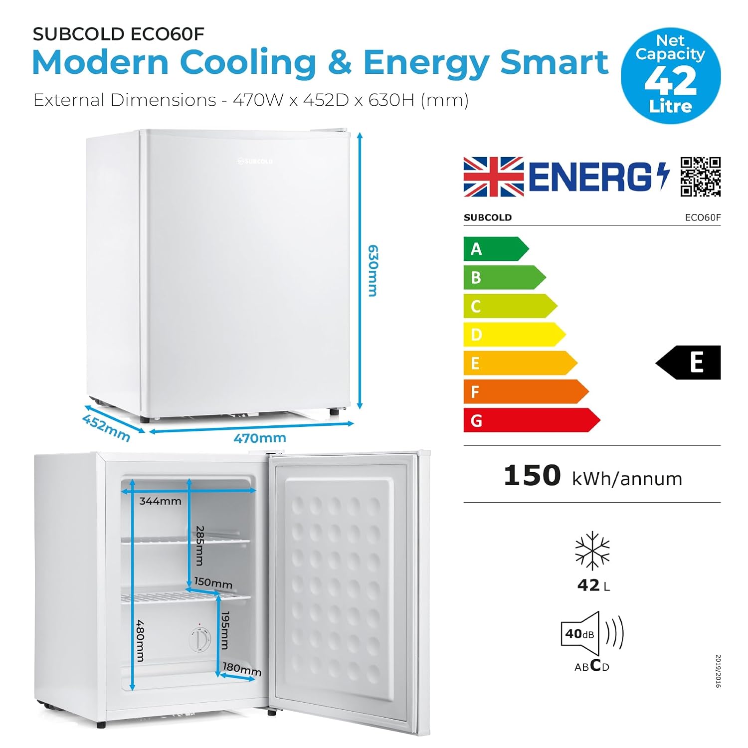 Mini Freezer 30L 4-Star Table Top With Reversible Door White