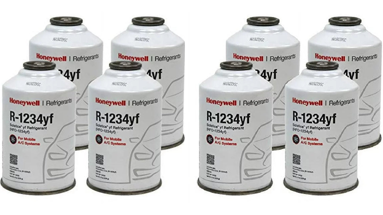 Honeywell R-1234yf Refrigerant – 8 Cans (8oz Each), Genuine