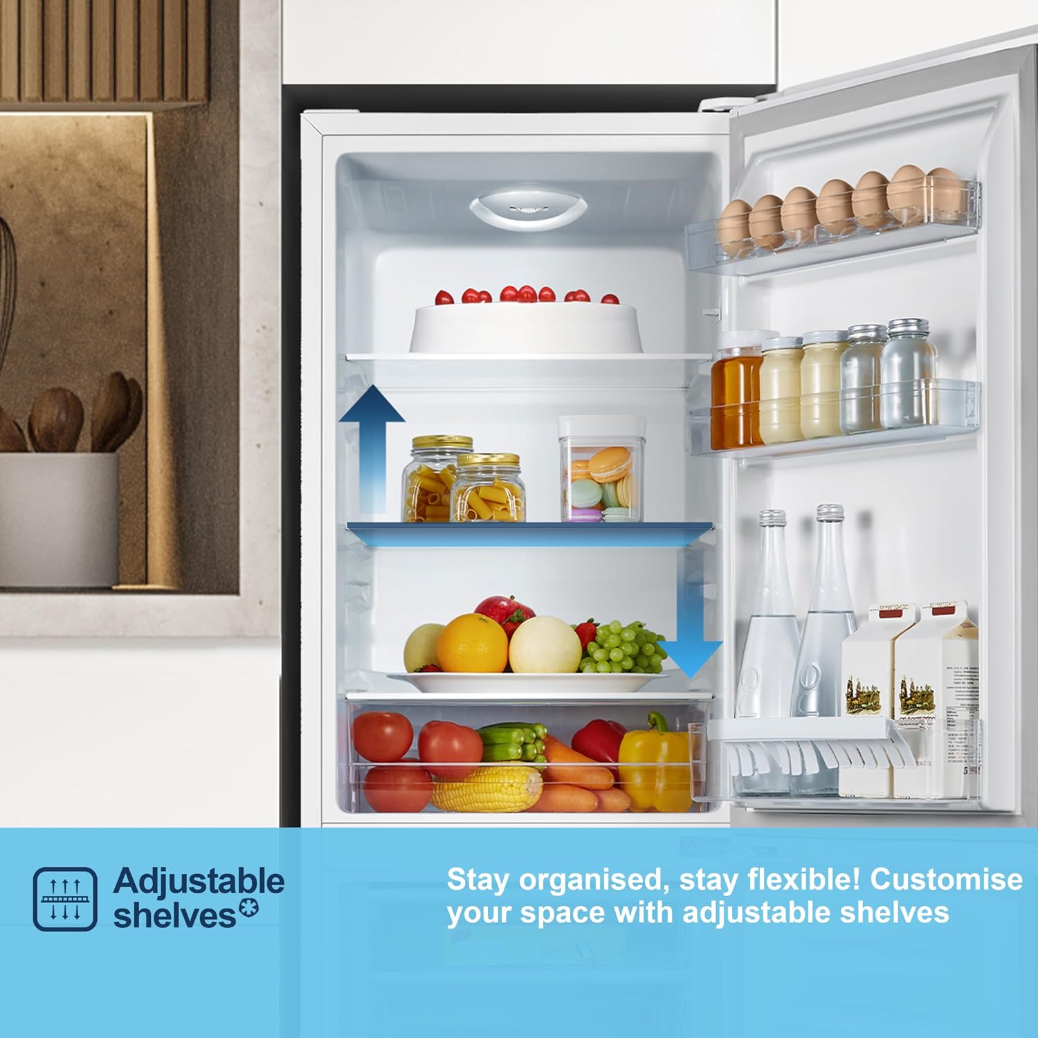 Freestanding Fridge Freezer 175L 60/40 Split E Rated White Reversible Door