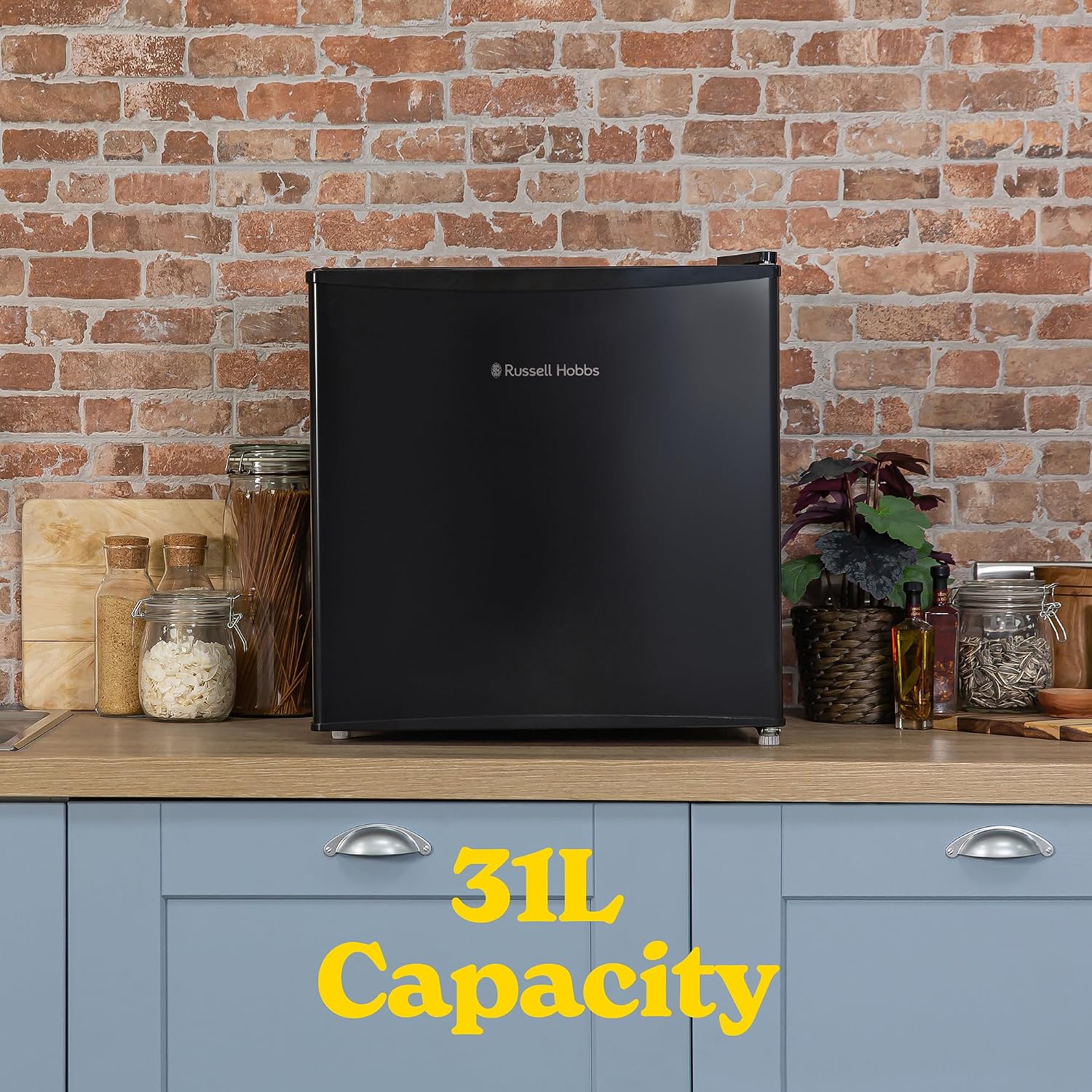 Freestanding Mini Freezer 31L Adjustable Temperature Black Reversible Door