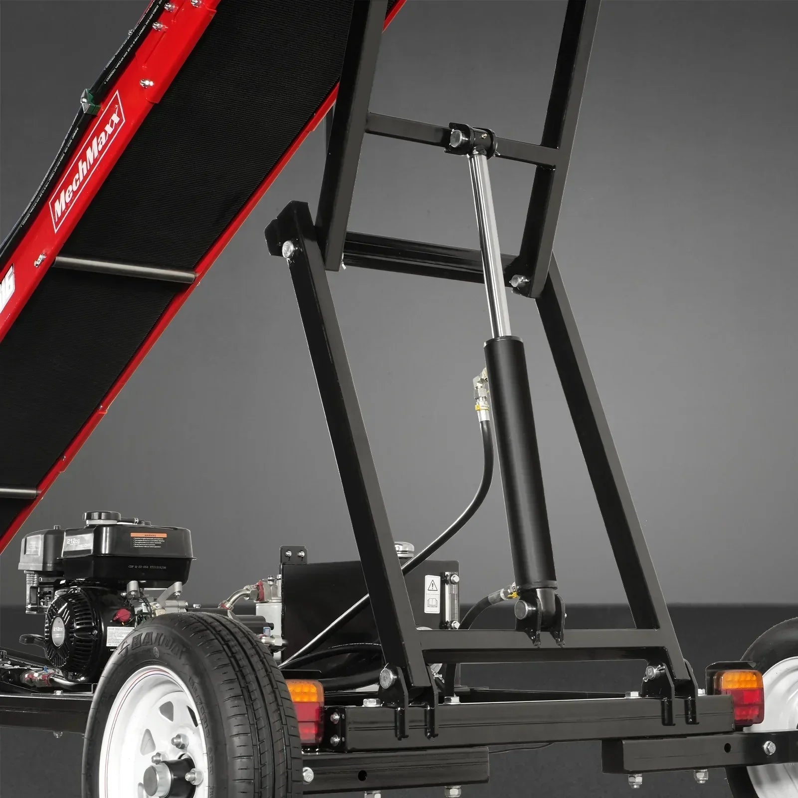 Firewood Conveyor, 7HP 212cc Gasoline Powered Max. 124″ Lift Height, 236” Length, 16″ Width, HC2016