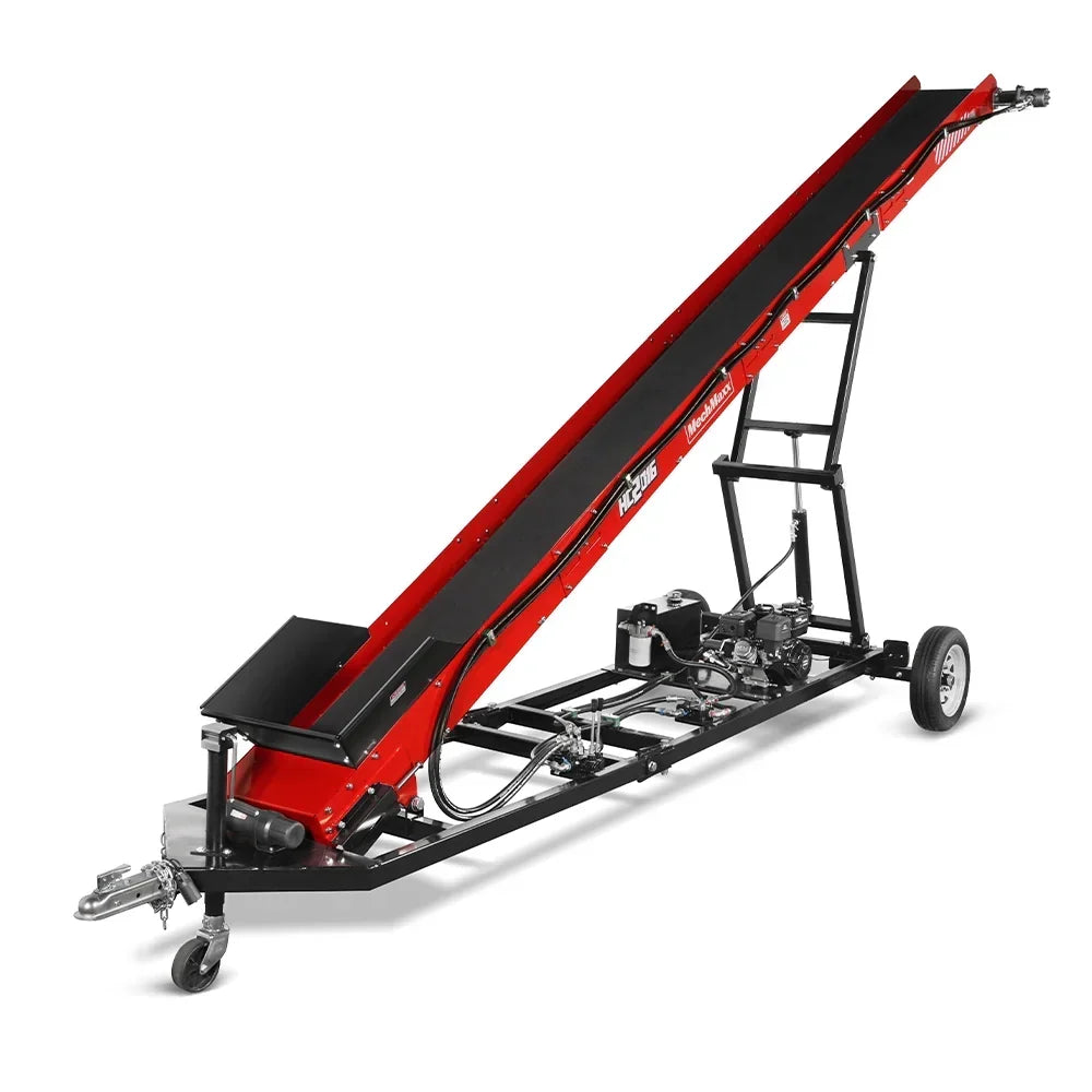 Firewood Conveyor, 7HP 212cc Gasoline Powered Max. 124″ Lift Height, 236” Length, 16″ Width, HC2016