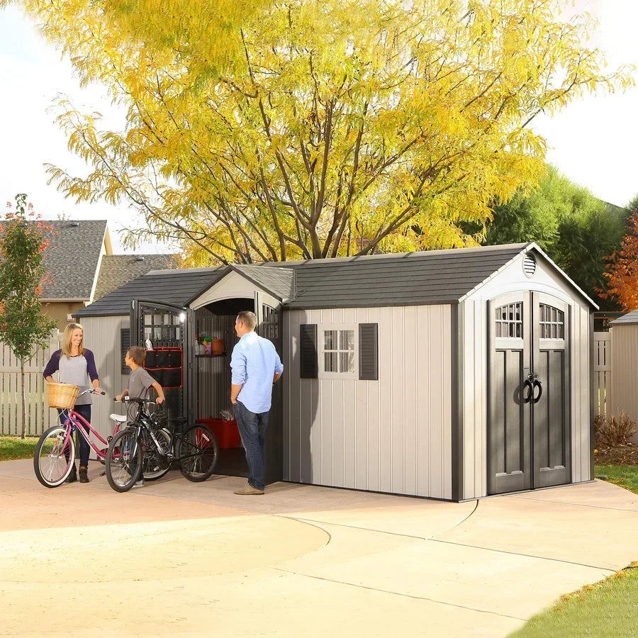 Lifetime 20-Foot x 8-Foot Outdoor Storage Shed 60127 | Heavy-Duty Weather-Resistant Garden & Backyard Storage Building