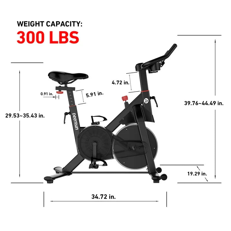 DeerRun S500 Pro King Size Indoor Exercise Bike for Tall Riders 32 Magnetic Adjustable Resistance, LED Screen