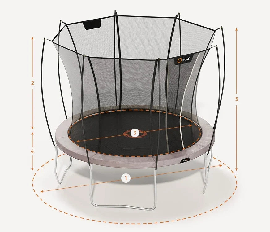 Vuly Trampoline Ultra 2 Round with Enclosure Large 13ft for Kids