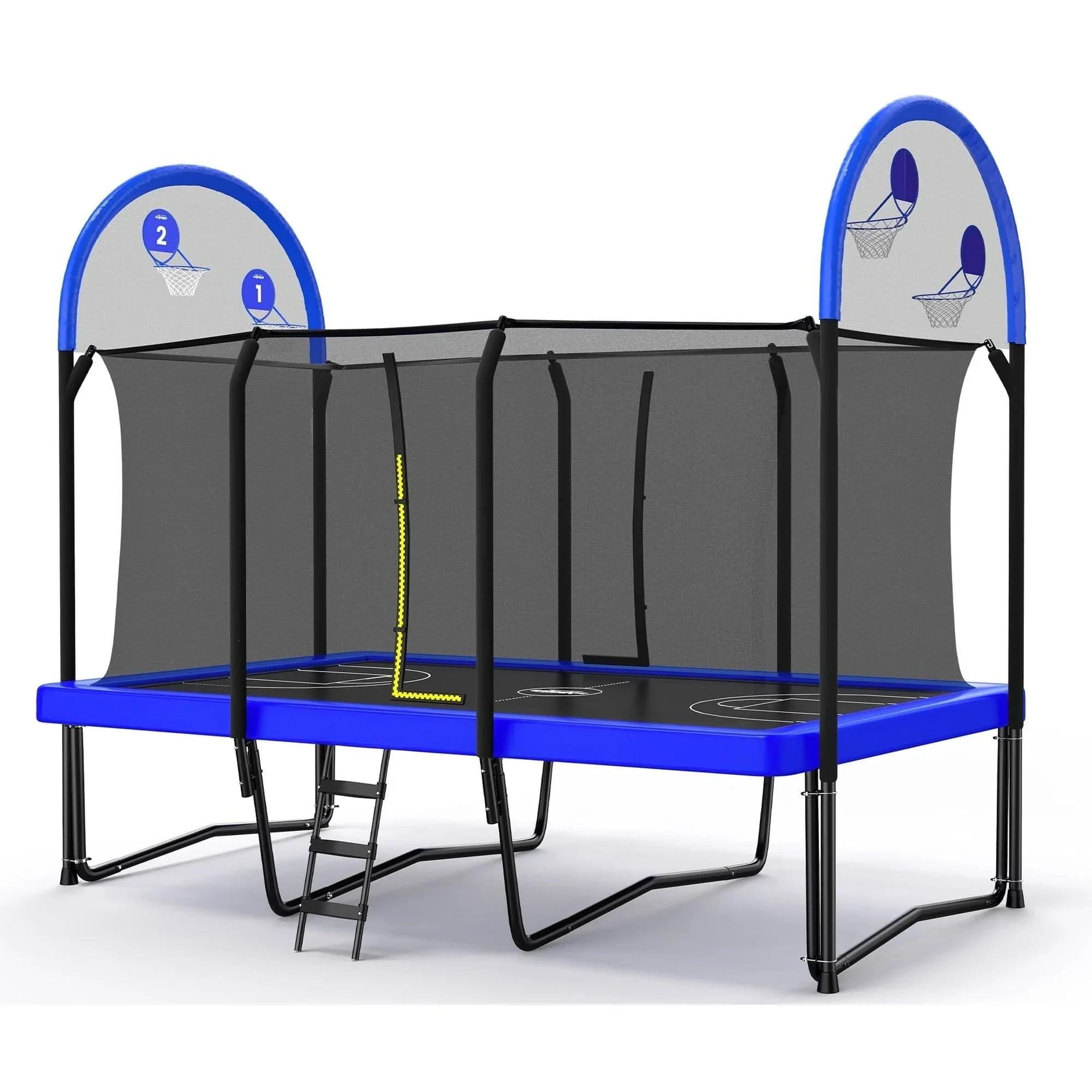 Zupapa 1500LBS Weight Capacity Rectangle Trampoline Basketball Hoop 10x17FT 9X15FT 8X14FT Outdoor Square Gymnastics Trampolines for Kids Adults