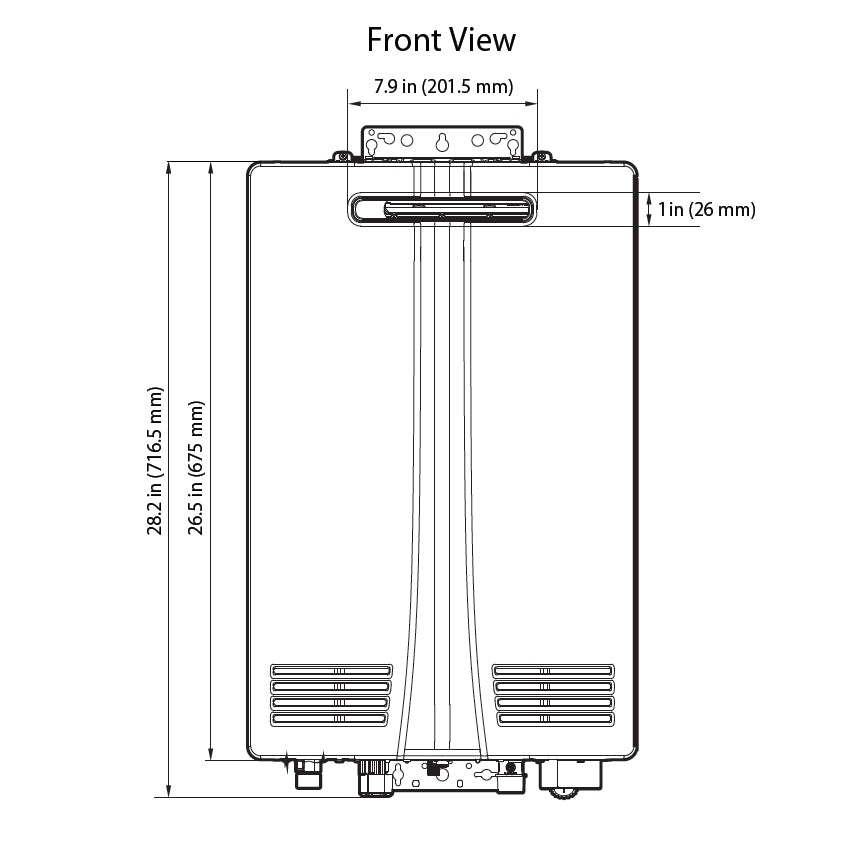 NHW700-199AE – Non-Condensing Tankless Water Heater – Outdoor, 199,000 BTU