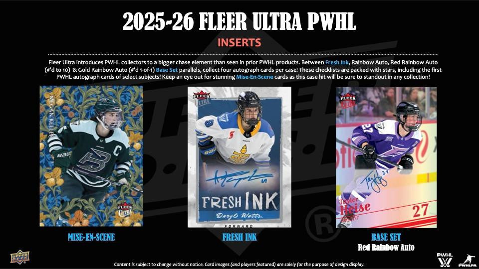 2025/26 Upper Deck Fleer Ultra PWHL Hockey Hobby 10 Box Case