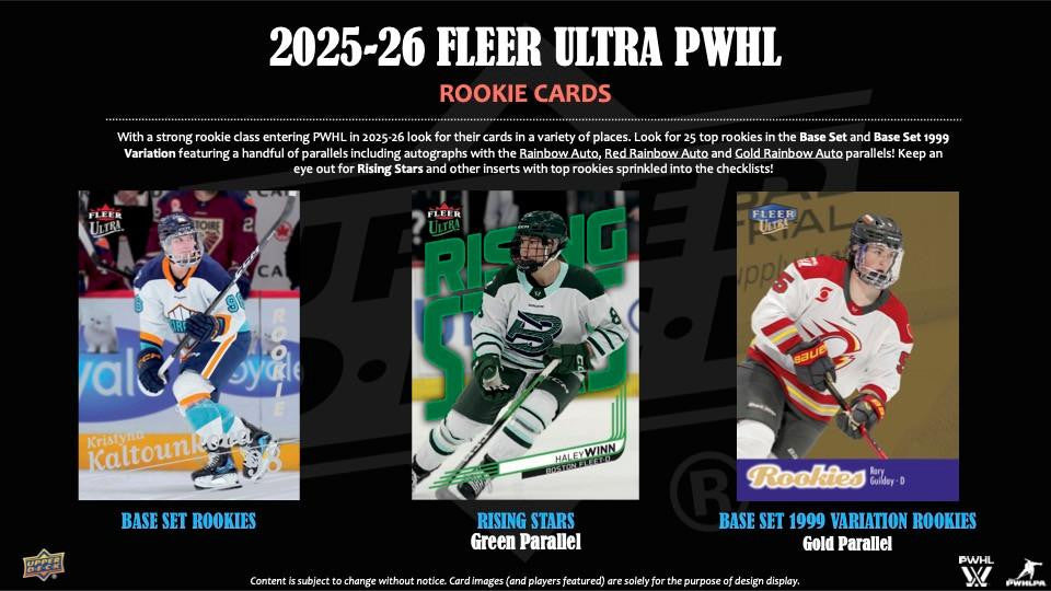 2025/26 Upper Deck Fleer Ultra PWHL Hockey Hobby 10 Box Case