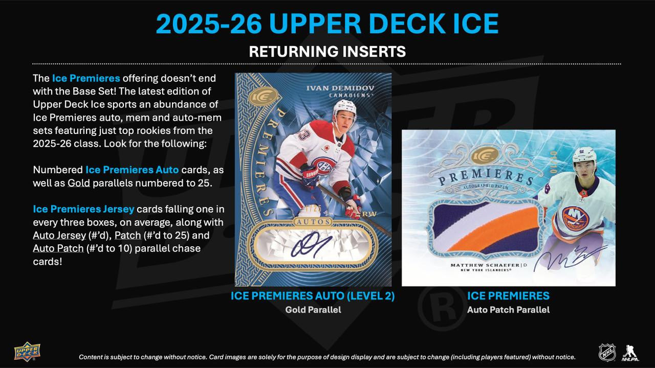 2025/26 Upper Deck Ice Hockey Hobby 16 Box Case