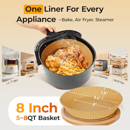 Disposable Air Fryer Liners 205 Pack 8 Inch Round