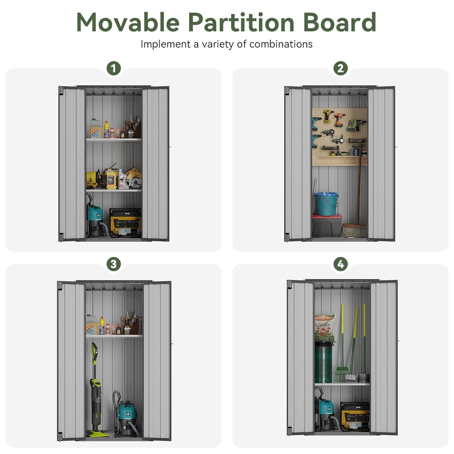 Vertical Garden Storage Shed 29.5 X 17.3 X 68.3 In Black Galvanized Steel