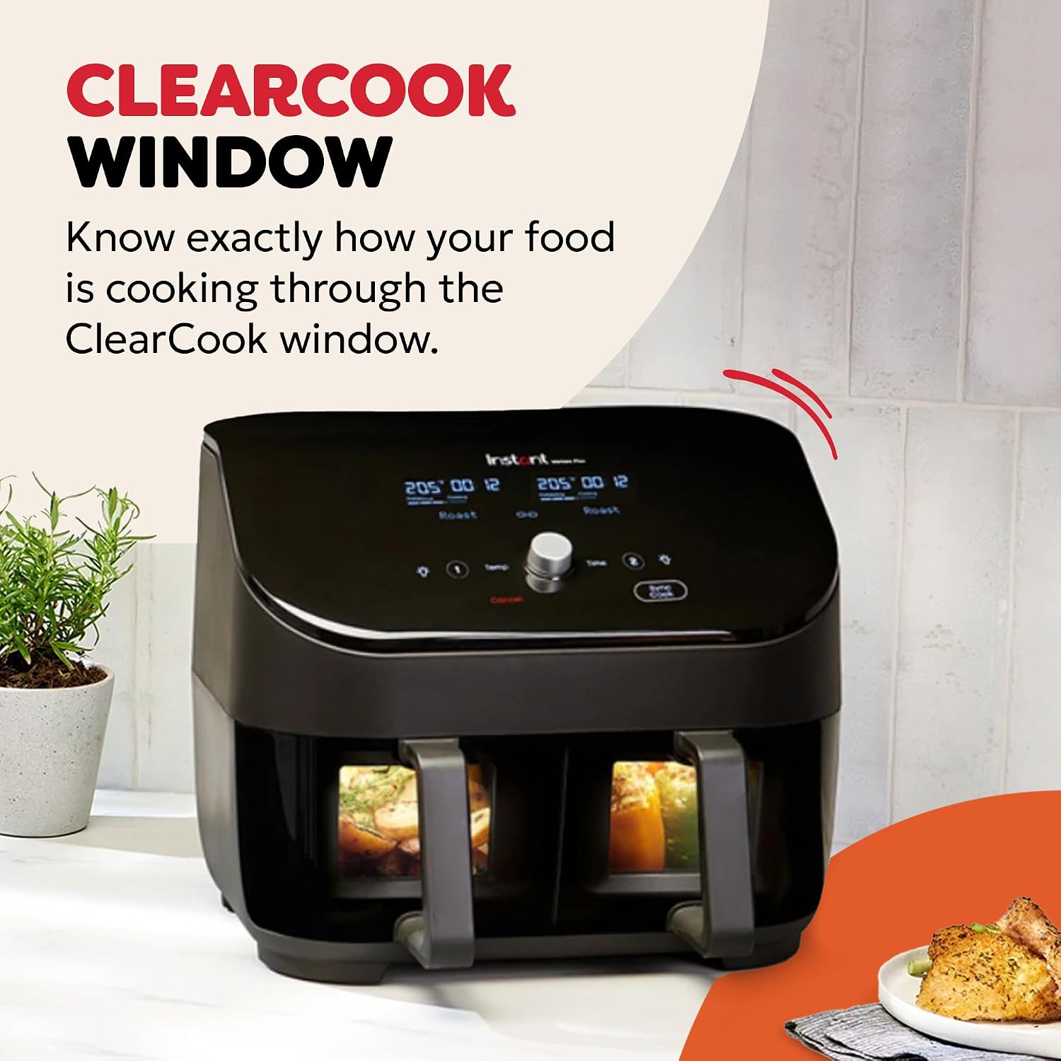 Dual Basket Air Fryer 7.6L 1700W 8 Functions Black