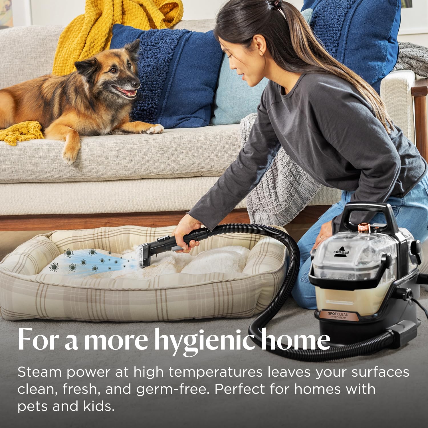 Spot Cleaner 1000W HydroSteam 3 Modes Self-Cleaning Titanium Blue