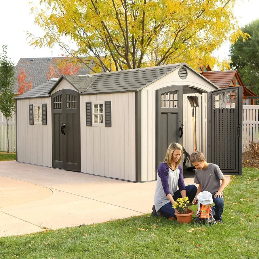 Lifetime 20-Foot x 8-Foot Outdoor Storage Shed 60127 | Heavy-Duty Weather-Resistant Garden & Backyard Storage Building