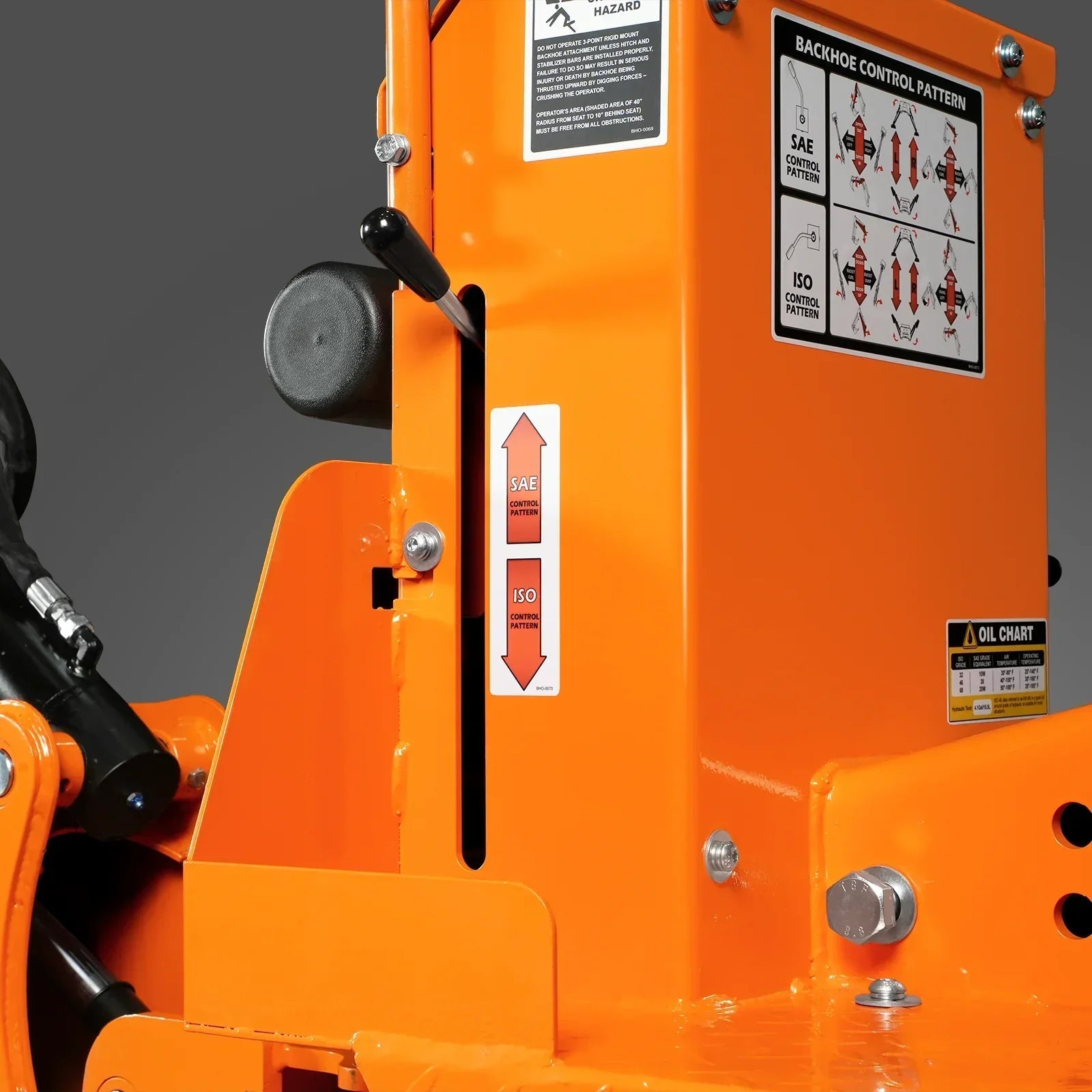9′ Tractor Backhoe Attachment with Hydraulic Thumb, 15″ Bucket, Self-Contained Pump, for 25-100 HP, Cat. 1&2 Tractor, BH860