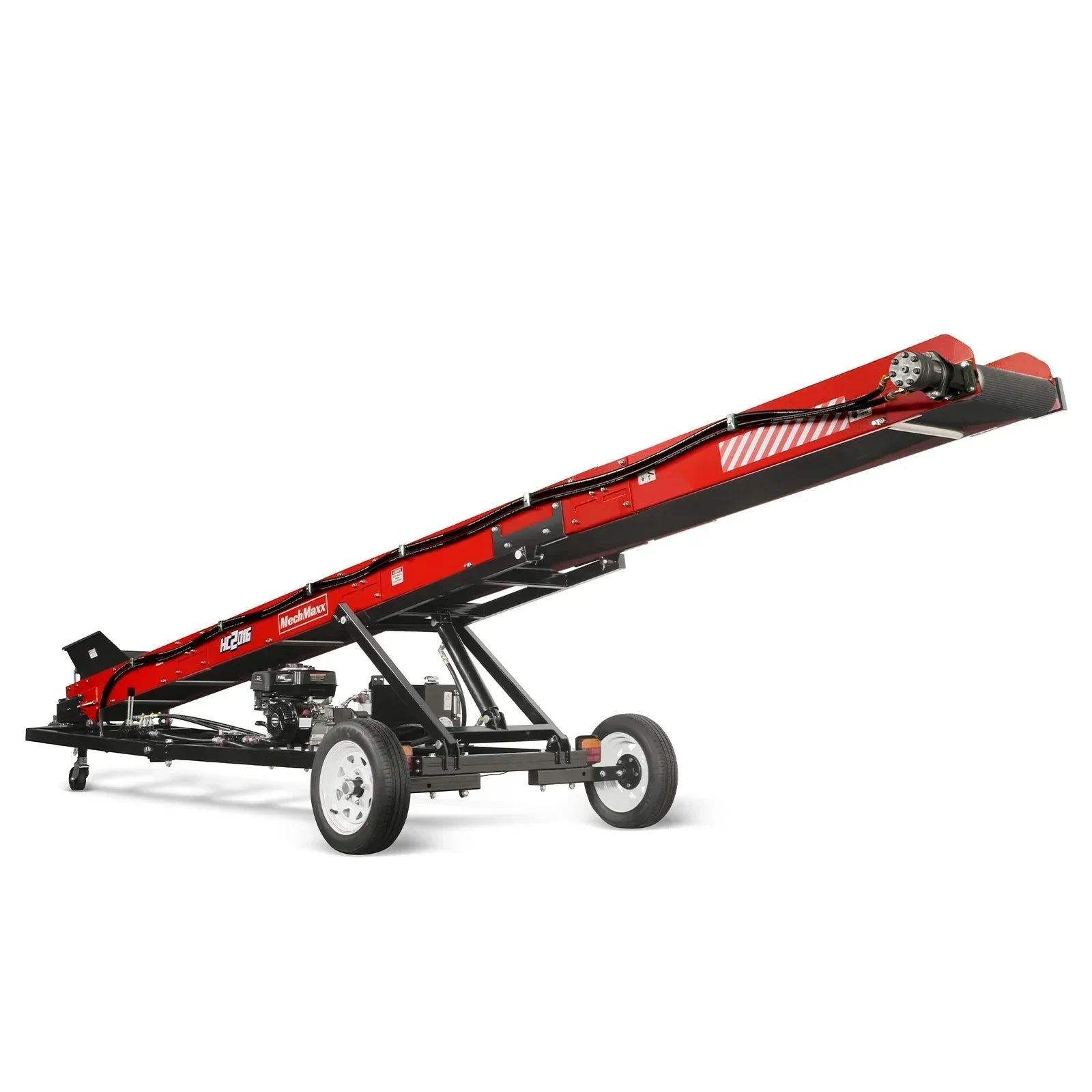 Firewood Conveyor, 7HP 212cc Gasoline Powered Max. 124″ Lift Height, 236” Length, 16″ Width, HC2016