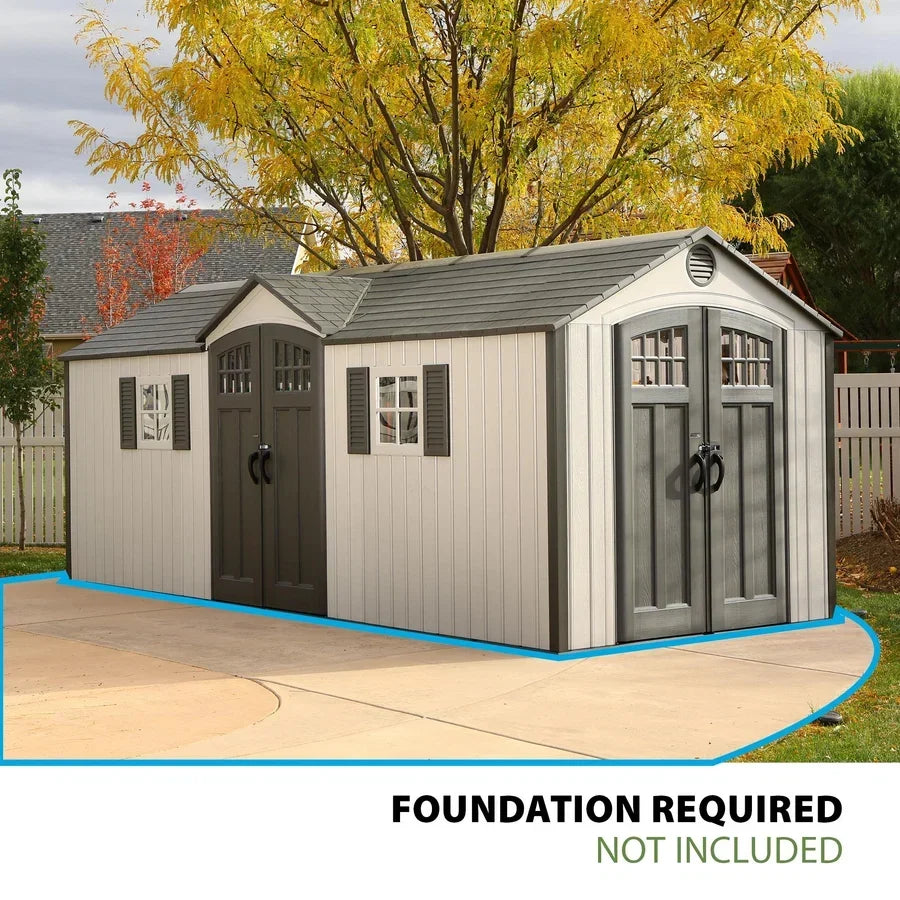 Lifetime 20-Foot x 8-Foot Outdoor Storage Shed 60127 | Heavy-Duty Weather-Resistant Garden & Backyard Storage Building