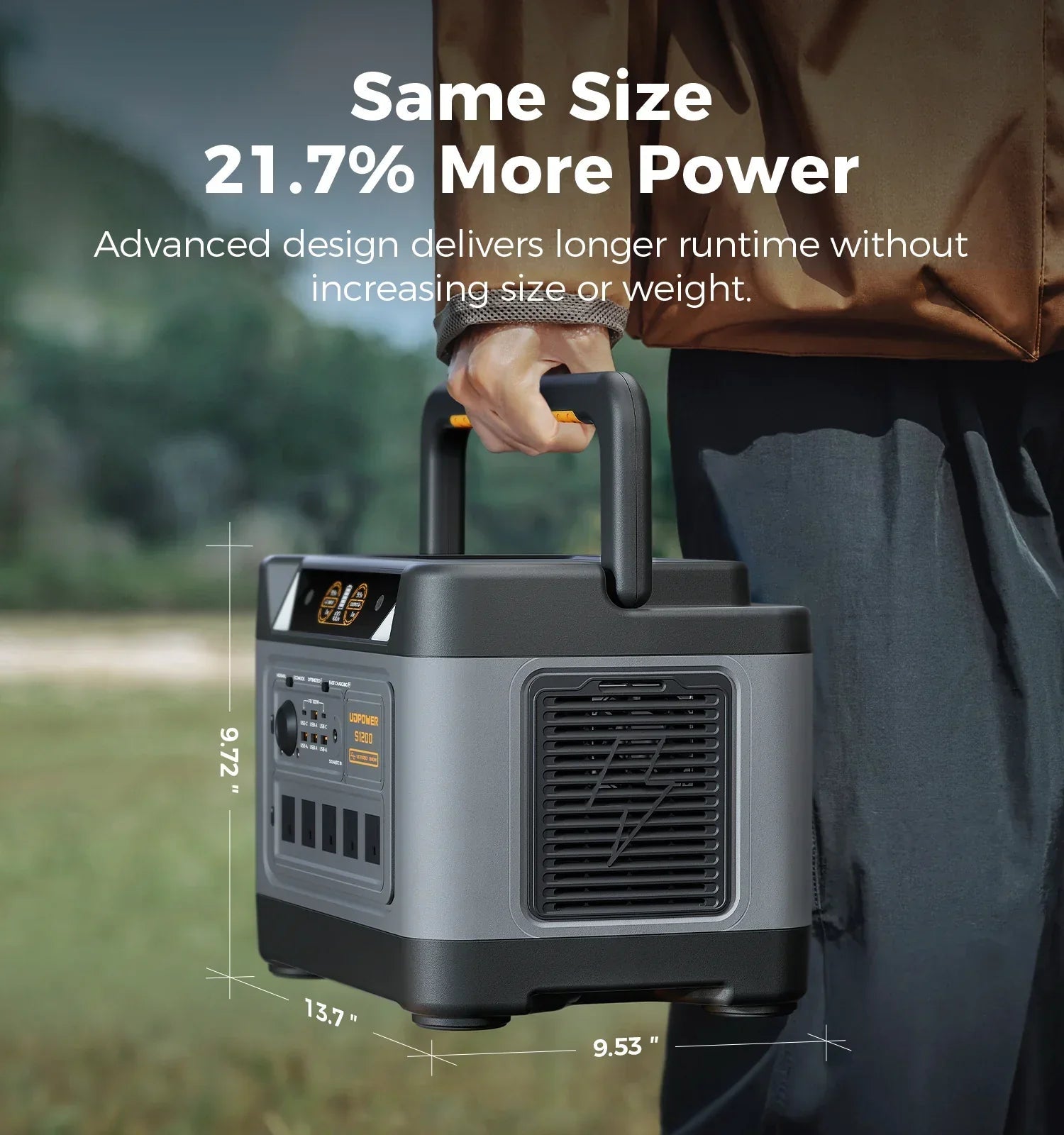 UDPOWER S1200 Portable Power Station 1200W (Surge 1800W), Max 400W Solar Input, UPS, UL2743, for Home RV Emergency, Pure Sine Wave Visit the UDPOWER Store