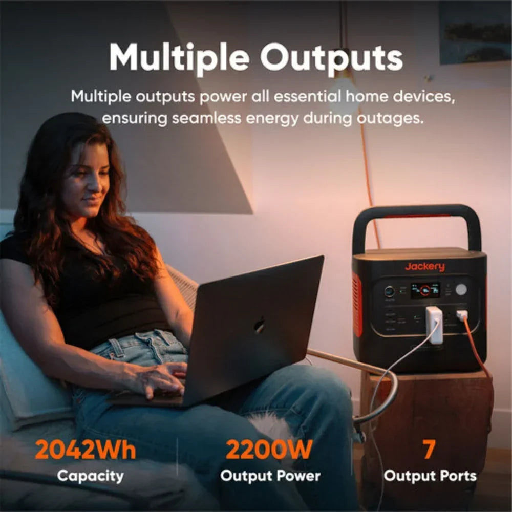 Jackery Explorer 2000 v2 Portable Power Station | 2042Wh | 2200W | 400W Solar Input