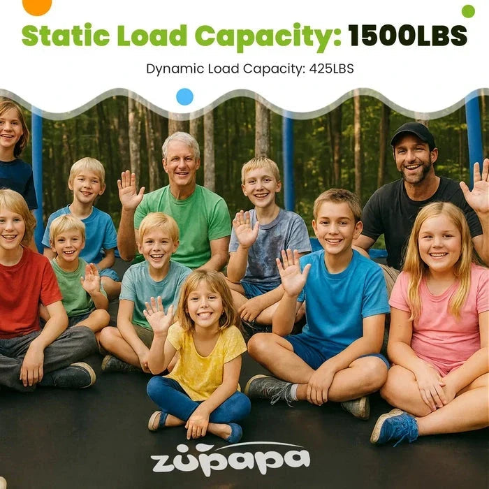 Zupapa 1500LBS Upgraded Trampoline 10-16FT