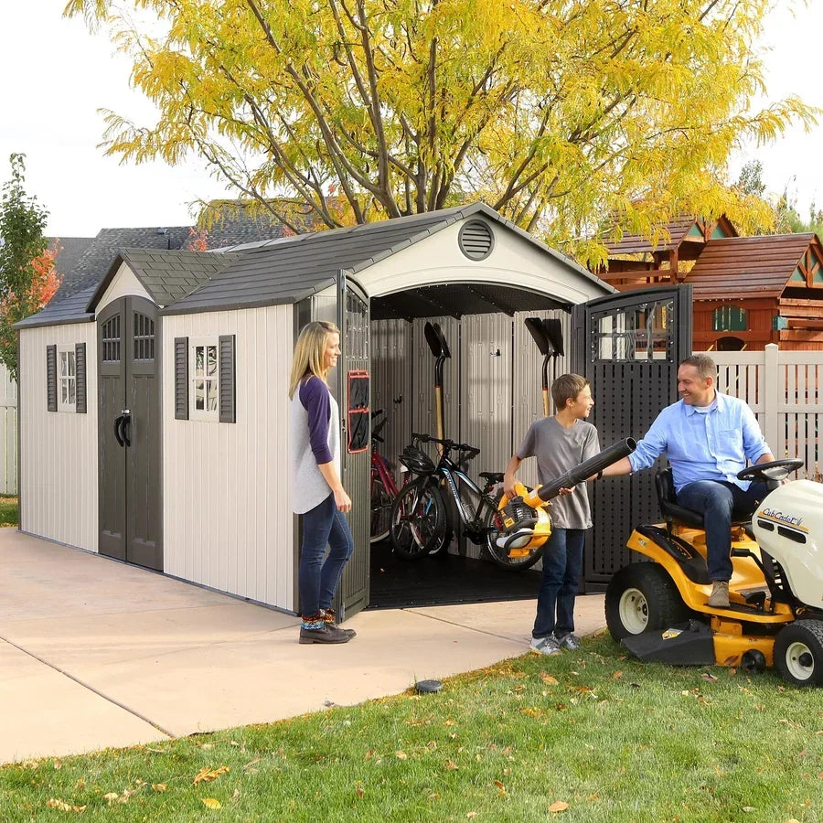 Lifetime 20-Foot x 8-Foot Outdoor Storage Shed 60127 | Heavy-Duty Weather-Resistant Garden & Backyard Storage Building